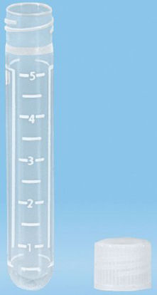 Picture of Centrifuge Tube Round Bottom Plain 13 X 75 mm 5 mL Without Color Coding Without Closure Polypropylene Tube62.504.016