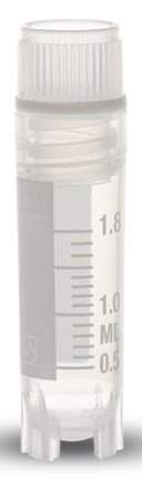 Picture of Cryovial® Cryogenic Tube Round Bottom, Skirted Plain 12.5 X 49 mm 2 mL Without Color Coding Screw Cap Polypropylene TubeT311-2