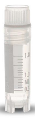 Picture of Cryovial® Cryogenic Tube Round Bottom, Skirted Plain 12.5 X 49 mm 2 mL Without Color Coding Screw Cap Polypropylene TubeT311-2