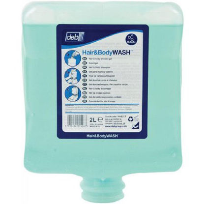 Picture of Shampoo and Body Wash Deb® 2,000 mL Dispenser Refill Bottle Rainforest ScentHAB2LT
