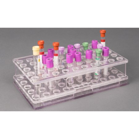 Picture of Carrier Rack Blood Tube Rack 50 Place 17 mm Tube Size Clear 2-1/2 X 5-3/4 X 10 InchBLDTUBE50