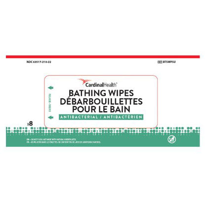 Picture of Rinse-Free Bath Wipe Cardinal Health™ Soft Pack BZK (Benzalkonium Chloride) Unscented 8 CountBTSWPSU