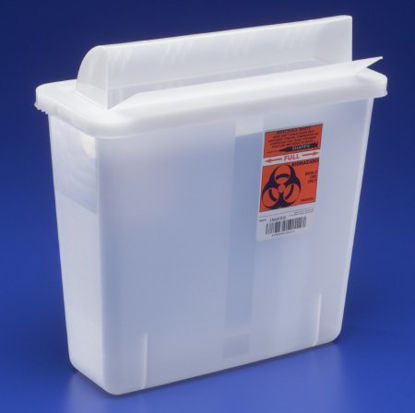 Picture of Sharps Container In-Room™ 11 H X 10-3/4 W X 4-3/4 D Inch 1.25 Gallon Translucent Base / Translucent Lid Horizontal Entry Flap Lid851201