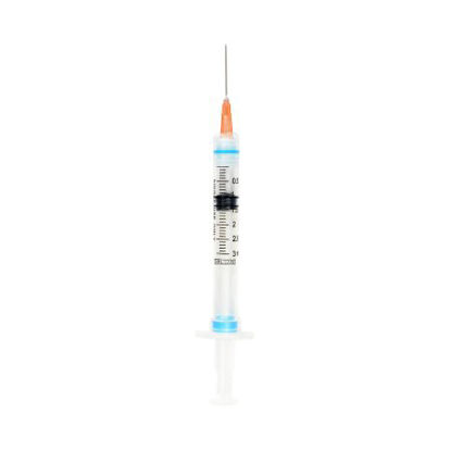Picture of Syringe with Hypodermic Needle Sol-Care™ 3 mL 25 Gauge 1 Inch Detachable Needle Retractable Needle100079IM