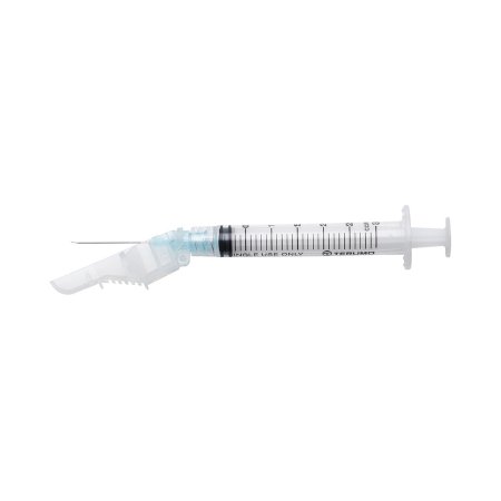 Picture of Syringe with Hypodermic Needle SurGuard® 3 mL 23 Gauge 1 Inch Detachable Needle Hinged Safety NeedleSG3-03L2325