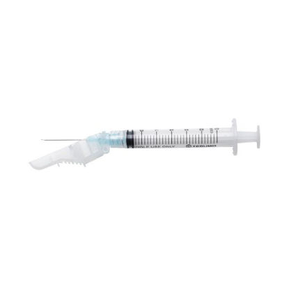 Picture of Syringe with Hypodermic Needle SurGuard® 3 mL 23 Gauge 1 Inch Detachable Needle Hinged Safety NeedleSG3-03L2325