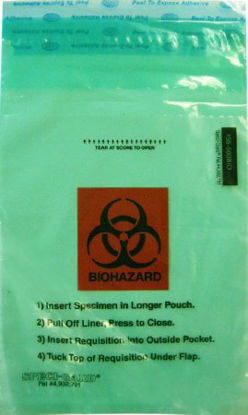 Picture of Specimen Transport Bag with Document Pouch Speci-Gard® 6 X 10 Inch Polyethylene Adhesive Closure Biohazard Symbol / Storage Instructions / Instructions for Use NonSterileSPEC-PNYG