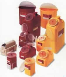 Picture of Sharps Container Pro-Tec® 2 Gallon Red Base / Translucent Lid Vertical Entry Snap On Lid62000-024