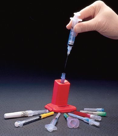 Picture of Needle Uncapper/Recapper and Syringe Holder Needlesafe II™ 2-1/2 W X 3 H Inch, Red, Plastic7375