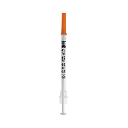 Picture of Insulin Syringe with Needle Sol-Care™ 0.5 mL 30 Gauge 5/16 Inch Attached Needle Retractable Needle100089IM