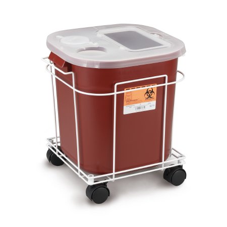 Picture of Sharps Container Cart McKesson Brand 15W X 13L X 15H Inch, White, Wire Formed, Locking Casters8790