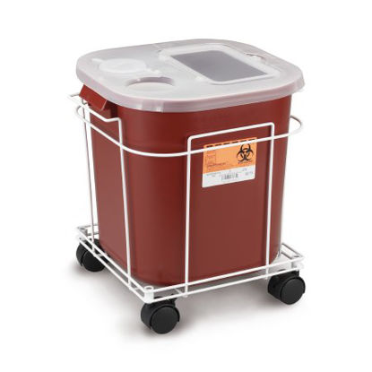 Picture of Sharps Container Cart McKesson Brand 15W X 13L X 15H Inch, White, Wire Formed, Locking Casters8790