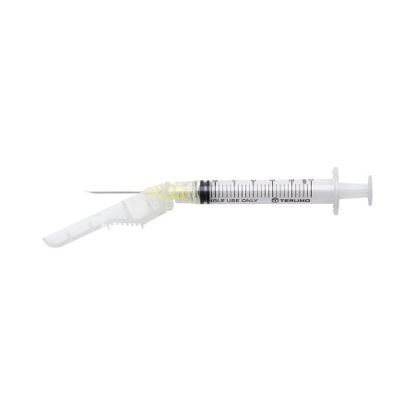 Picture of Syringe with Hypodermic Needle SurGuard® 3 mL 20 Gauge 1 Inch Detachable Needle Hinged Safety NeedleSG303L2025