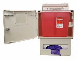 Picture of Complete Locking In-Room System Sharps Wall Cabinet with Glove BoxSSGB00056H