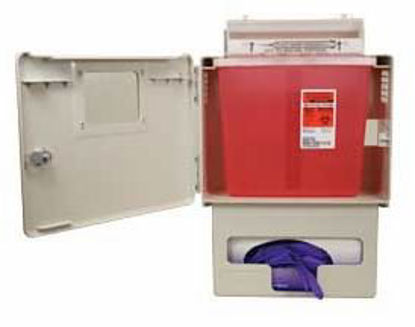 Picture of Complete Locking In-Room System Sharps Wall Cabinet with Glove BoxSSGB00056H