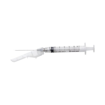 Picture of Syringe with Hypodermic Needle SurGuard® 3 mL 22 Gauge 1-1/2 Inch Detachable Needle Hinged Safety NeedleSG3-03L2238