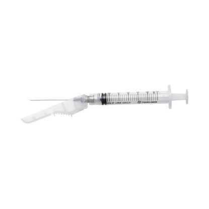Picture of Syringe with Hypodermic Needle SurGuard® 3 mL 22 Gauge 1-1/2 Inch Detachable Needle Hinged Safety NeedleSG3-03L2238