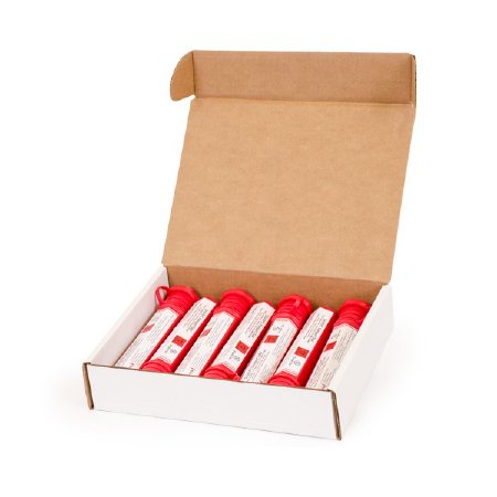 Picture of Pocket Shuttle Sharps Container Sharps® 2-1/4 L X 8-1/4 W X 1-3/4 H Inch 3 to 6 Syringes Red Base / Red Lid Vertical Entry Snap On Lid50035-006