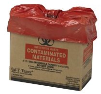Picture of Biohazard Waste Container Safe-T-Tainer™ 12 X 12 X 12 Inch 5 Gallon Brown Horizontal / Vertical Entry Without Lid10-2005