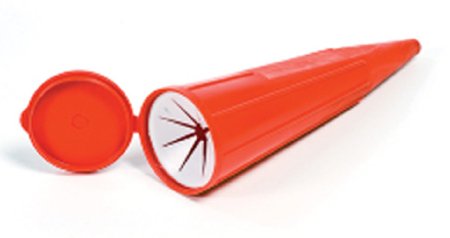 Picture of Pocket Shuttle Sharps Container Sharps® Drop Cone 2-1/4 D X 8 L Inch 2 to 5 Syringes Red Base / Red Lid Vertical Entry Snap On Lid50001-014