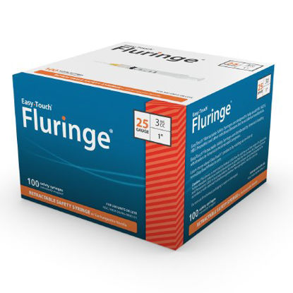 Picture of Insulin Syringe with Needle EasyTouch® Fluringe® 3 mL 25 Gauge 1 Inch Attached Needle Retractable Needle842531