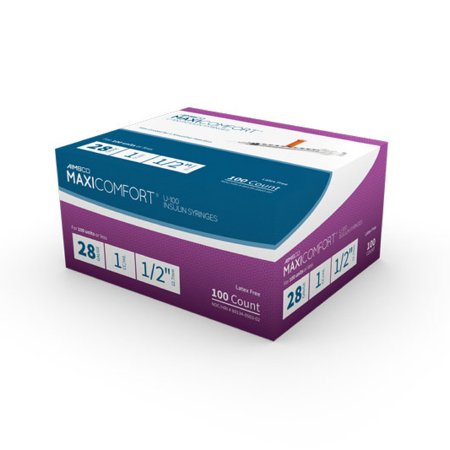 Picture of Insulin Syringe with Needle AIMSCO® 0.5 mL 28 Gauge 1/2 Inch Attached Needle Without Safety503