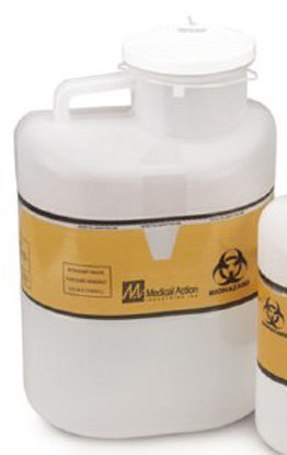 Picture of Sharps Container Sharps-Tainer® 15 H X 10 W X 6 D Inch 2.5 Gallon Translucent Base / White Lid Vertical Entry Screw On Lid180S