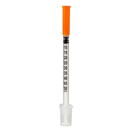 Picture of Insulin Syringe with Needle SOL-M™ 0.5 mL 27 Gauge 1/2 Inch Attached Needle Without Safety1652712B