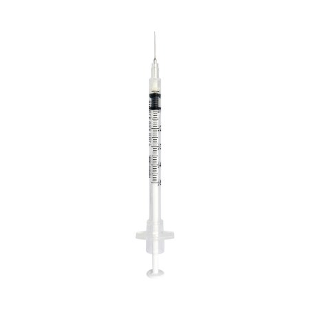 Picture of Tuberculin Syringe with Needle Sol-Care™ 0.5 mL 27 Gauge 1/2 Inch Attached Needle Retractable Needle100090IM