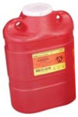 Picture of Chemotherapy Waste Container BD™ 18 H X 10-1/2 W X 7-1/2 D Inch 5 Gallon Yellow Base / Translucent Lid Vertical Entry Gasketed Tethered Screw On Lid305100