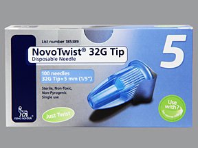 Picture of Insulin Pen Needle NovoTwist 32 Gauge 1/5 Inch Length Without Safety00169185389