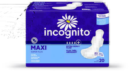 Picture of Feminine Pad Incognito® Maxi with Wings / Super Plus Super Absorbency10006604