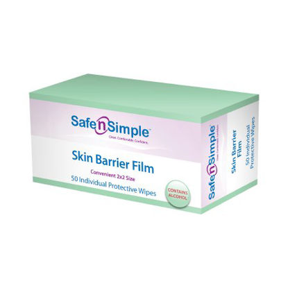 Picture of Skin Barrier Wipe Safe N Simple™ 43% / 20% Strength Isopropyl Alcohol / Butyl Ester of PVM/MA Copolymer Individual Packet NonSterileSNS81851