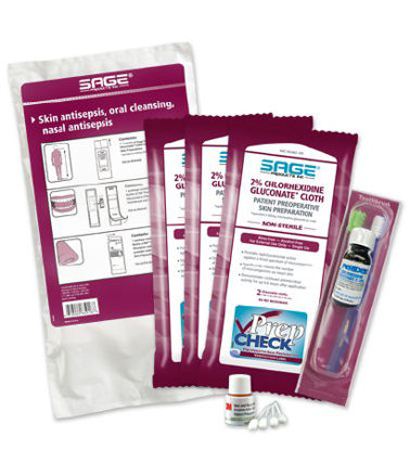 Picture of Skin, Nasal, and Oral Prep Kit Sage Nose To Toes™ Soft Pack 2% / 5% Strength CHG (Chlorhexidine Gluconate) / Povidone Iodine NonSterile9011