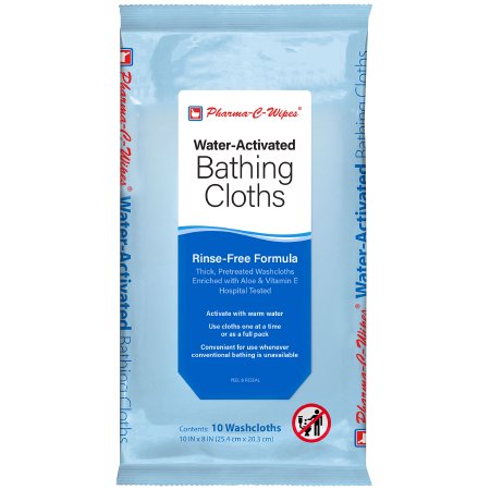 Picture of Rinse-Free Bath Wipe Pharma-C-Wipes® Soft Pack Water / Propylene Glycol / Glycerin / Cocamidopropyl Betaine / Aloe / Vitamin E Scented 10 Count63-200991-6