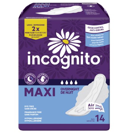Picture of Feminine Pad Incognito® Maxi with Wings / Overnight Heavy Absorbency10006608
