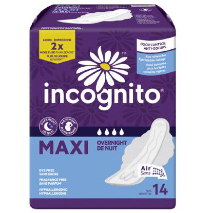 Picture of Feminine Pad Incognito® Maxi with Wings / Overnight Heavy Absorbency10006608
