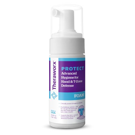 Picture of Rinse-Free Cleanser Theraworx Protect® Advanced Hygiene for Hand & T-Zone Defense Foaming 3.4 oz. Pump Bottle Orange Peel / Green Tea Scent01C-120-1X8