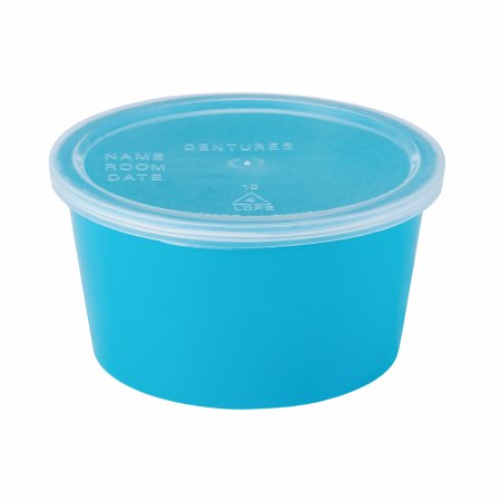 Picture of McKesson Denture Cup 8 oz. Aqua Snap-On Lid Disposable56-70293