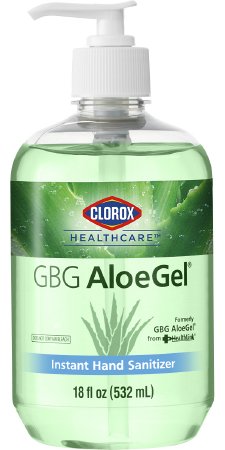 Picture of Hand Sanitizer with Aloe Clorox® Healthcare GBG Aloe Gel® 18 oz. Ethyl Alcohol Gel Pump Bottle32375