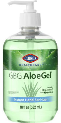 Picture of Hand Sanitizer with Aloe Clorox® Healthcare GBG Aloe Gel® 18 oz. Ethyl Alcohol Gel Pump Bottle32375
