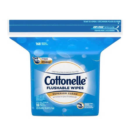 Picture of Flushable Personal Wipe Cottonelle® Fresh Care Refill Pouch Water / Sodium Chloride / Sodium Benzoate Scented 168 Count10358