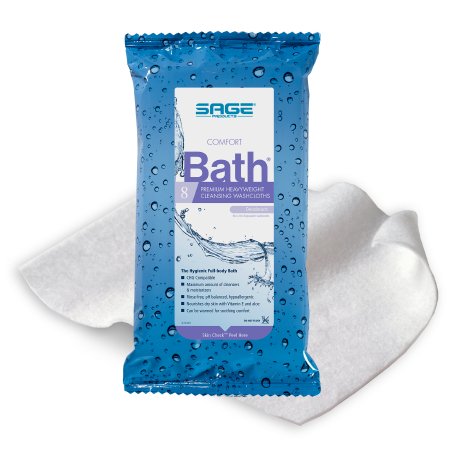 Picture of Rinse-Free Bath Wipe Comfort Bath® Soft Pack Water / Glycerin / Aloe / Vitamin E Scented 8 Count7942