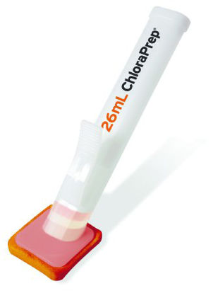 Picture of Skin Prep Solution ChloraPrep™ With Tint 26 mL Foam Applicator 2% / 70% Strength CHG (Chlorhexidine Gluconate) / Isopropyl Alcohol NonSterile260815