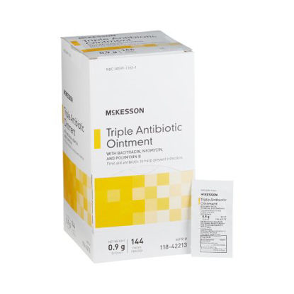 Picture of First Aid Antibiotic McKesson Brand Ointment 0.9 Gram Individual Packet118-42213