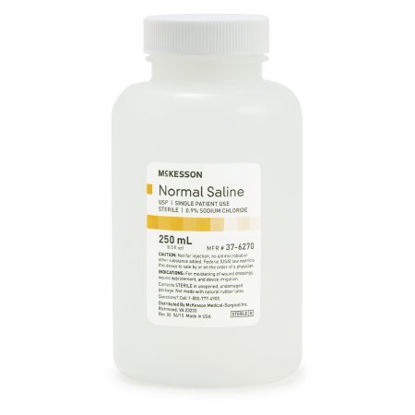 Picture of McKesson Irrigation Solution Sodium Chloride 0.9% Solution Bottle, Screw Top 250 mL37-6270