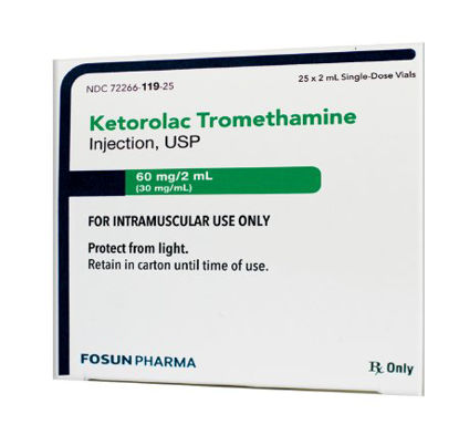 Picture of Ketorolac Tromethamine, Preservative Free 60 mg / 2 mL Injection Single Dose Vial 2 mL72266011925