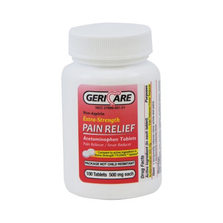 Picture of Pain Relief Geri-Care® 500 mg Strength Acetaminophen Tablet 100 per Bottle60-201-01