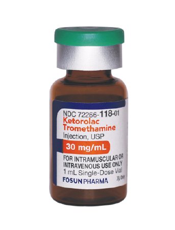 Picture of Ketorolac Tromethamine, Preservative Free 30 mg / mL Injection Single Dose Vial 1 mL72266011825