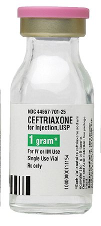Picture of Ceftriaxone Sodium 1 Gram Injection Single Use Vial 15 mL44567070125